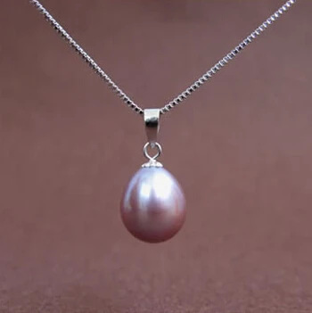 SHDIYAYUN Big Sale Pearl Necklace 9-10mm Drop Shape Natural Freshwater Pearl Pendant 925 Sterling Silver Jewelry For Women Gift