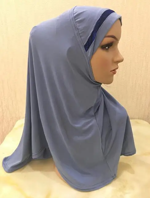 

H1122 latest muslim hijab with one line shimmer on top front,women's headwrap,fast delivery