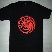 Игра престолов Дом Таргариенов Drangon символ для мужчин s Мужская футболка Camisetas с коротким рукавом Camisa Masculina футболка