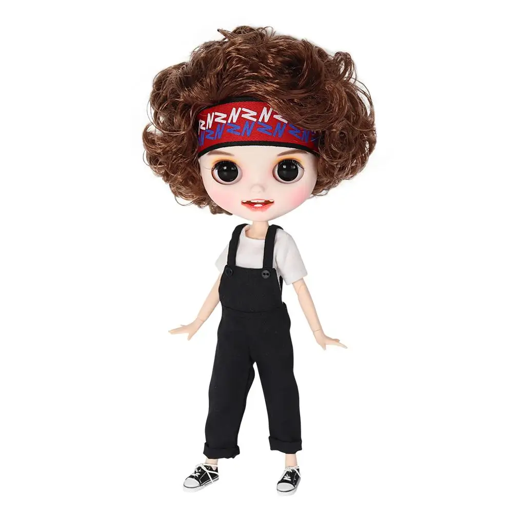 

1/6 bjd factory blyth doll azone body small chest body matte face customized doll open mouth brown hair BL9158 30CM, DBS