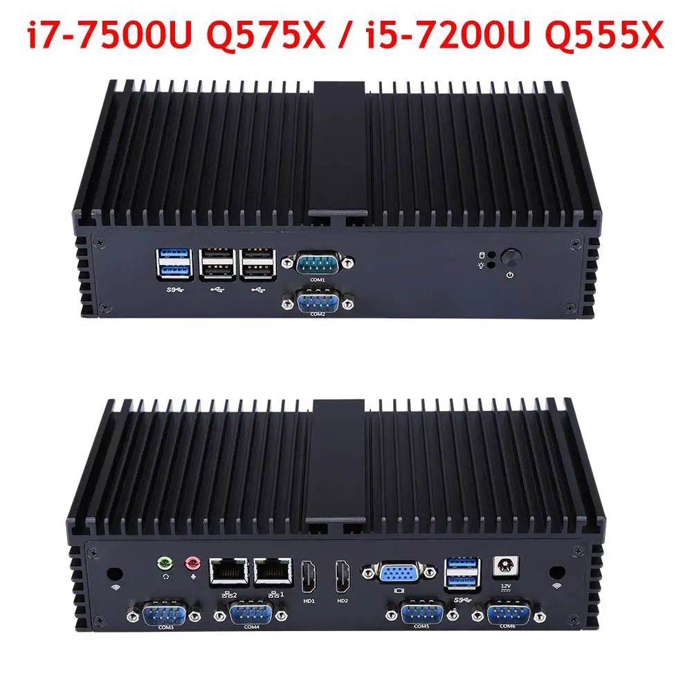 

Mini PC Q575X/Q555X I7-7500U/ i5-7200U 2.7GHz Qual Core 4GB DDR4+64GB SSD 8GB+128GB 6 Gigabit Ethernet Machine Firewall Router