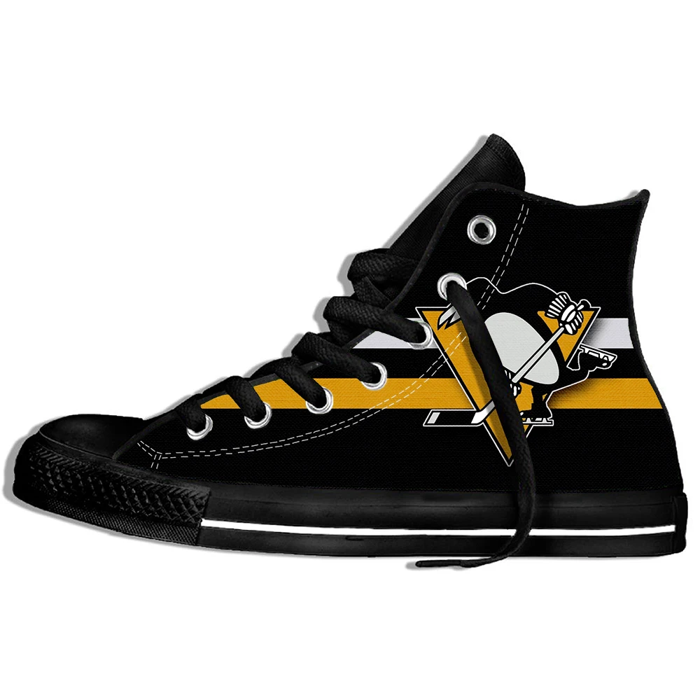 

2019 Fashion Sneakers Penguins Lace-Up Unisex Pittsburgh Shoes for Women Mens Shoes High Top Sneakers