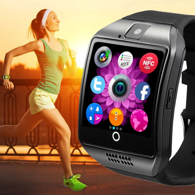 

Bluetooth Q18 Smart Watch Men With Bluetooth Pedometer Support TF Card Fitness Touch Screen Sports Smartwatch For Android IOS
