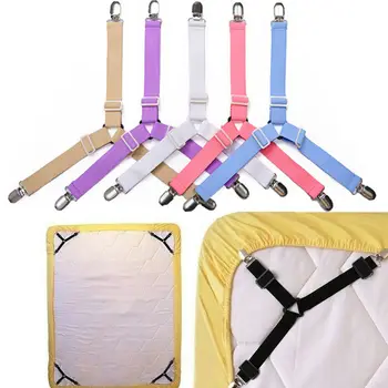 

4pcs Triangle Bed Mattress Sheet Clips Grippers Straps Suspender Fastener Holder