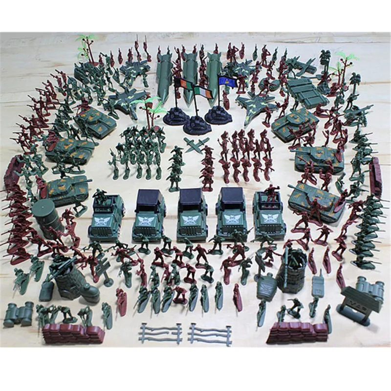 

307Pcs Soldier Kit Grenade Tank Aircraft Rocket Army Men Sand Scene Model