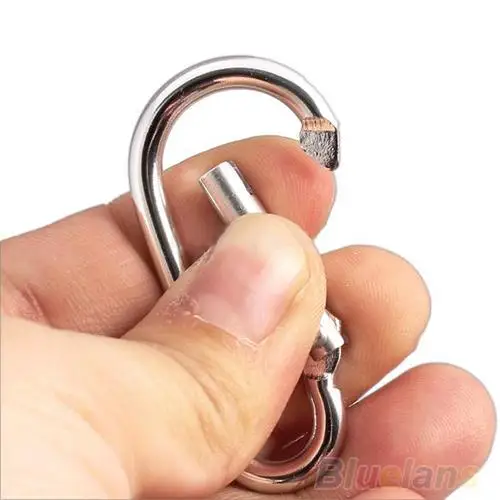 

20 Pcs Silver Aluminum Spring Carabiner Snap Hook Hanger Keychain Hiking