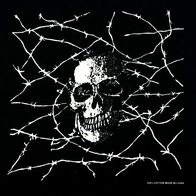 man scarf Fashion Hip Hop 100% Cotton Skull Bandana Square Scarf Kerchief Black Paisley Bicycle Headband Printed For Women/Men/Boys/Girls mens grey scarf