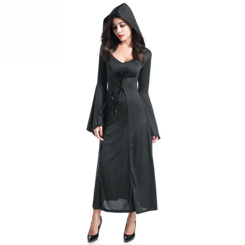 Костюм ведьмы на Хэллоуин страшные костюмы вампира для косплея худи женщин