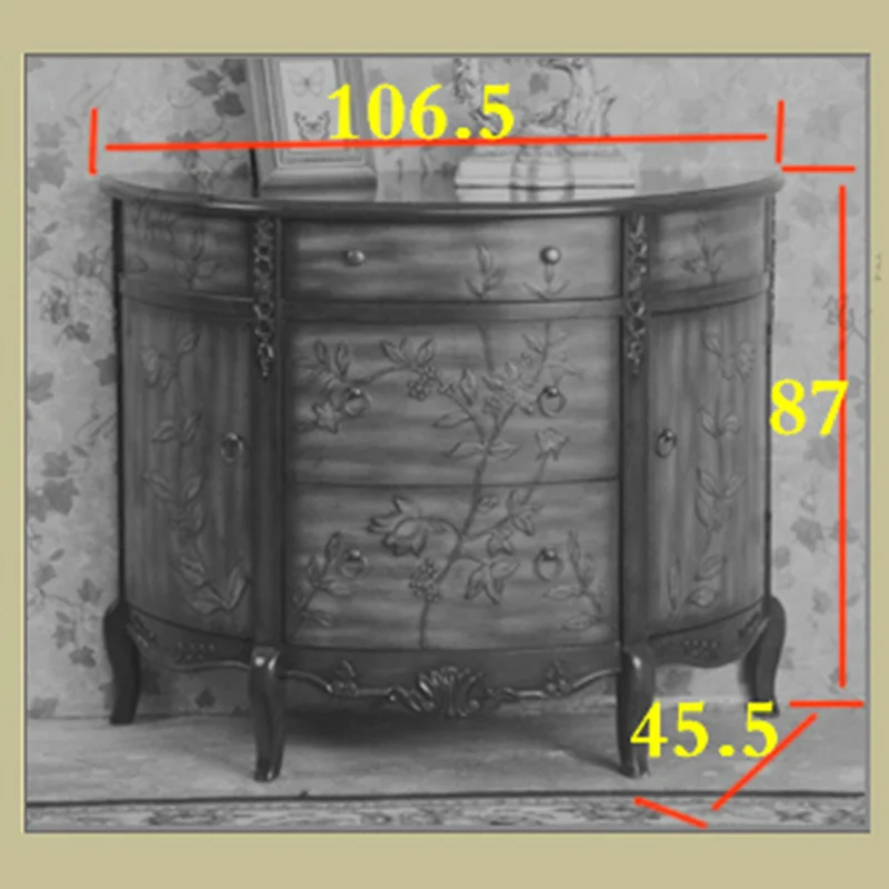Европейский идиллический расписанный Шкаф простой американский гостиной декоративный Шкаф Для Хранения Бокового шкафа