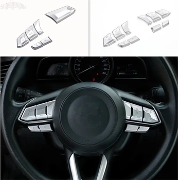 

angelguoguo ABS Chrome Car Steering Wheel Button Decoration Trim Cover Car-styling For Mazda 3 Axela CX-4 CX-5 2017 /ATENZA 2018