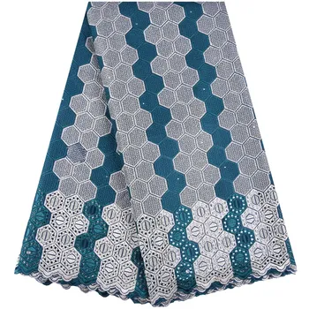 

High Quality Afrian Swiss Cotton Lace Fabric Dressed Swiss Voile Lace In Switzerland With Stones For Men Dress Cotton Lace F1646