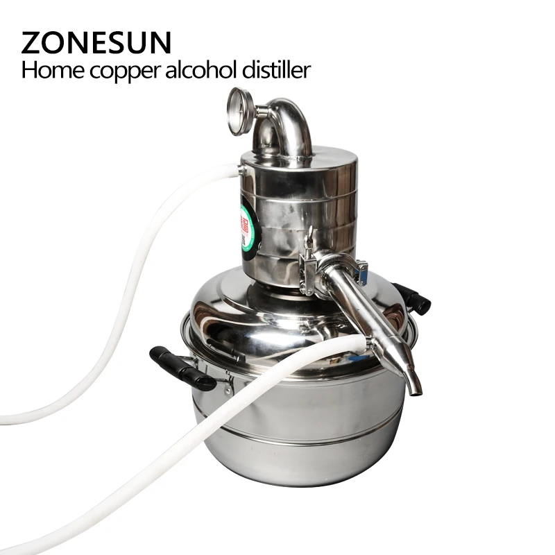 ZONESUN DIY Moonshine этанол из нержавеющей 10 литров спирта(спирта) стальной Самогонный аппарат домашнее оборудование для пивоварения