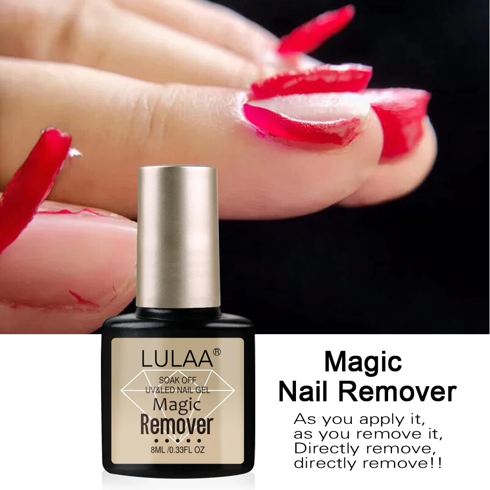 

LULAA 8ML Magic Nail Polish Remover UV LED Nail Gel Soak-off Healthy Fast Within 2-3 MINS Gelpolish Remover Nail Art Primer