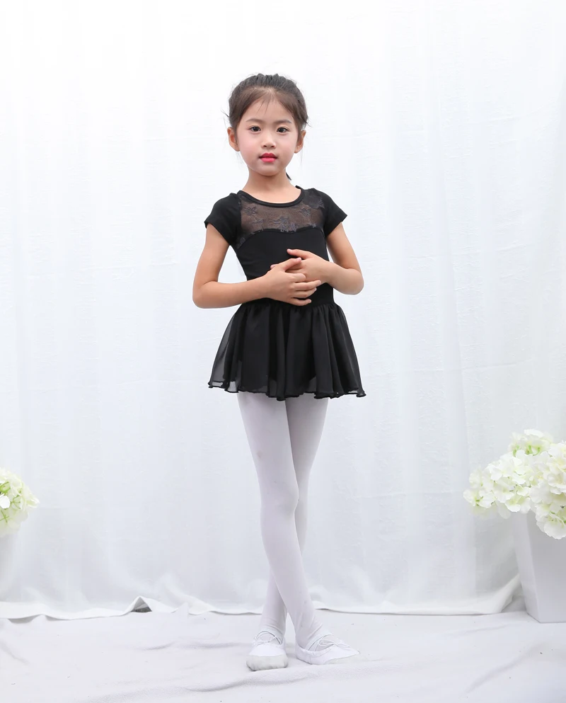 Балетное трико для девочек; Новое поступление; винтажное милое кружевное балетное платье; детская Высококачественная балетная юбка с короткими рукавами для танцев