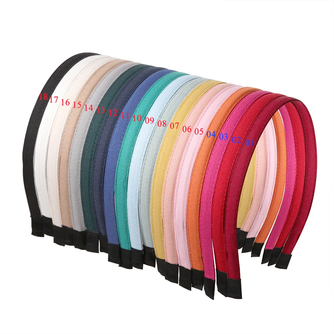 

18pcs/lot 1cm Solid Color Leg Cover Hairbands Women Girls Headbands Simple Iorn Band Hair Hoop DIY Accessories