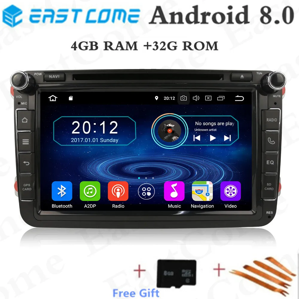Android 8 0 Восьмиядерный 4 Гб RAM автомобильный DVD для Volkswage Golf 5 Passat Polo Tiguan Skoda Octavia Yeti Superb
