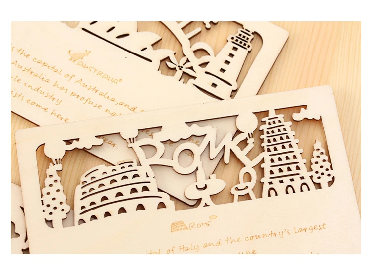 Корейская канцелярская лесная история деревянная винтажная открытка конверт креативная полая Эстетическая памятная открытка