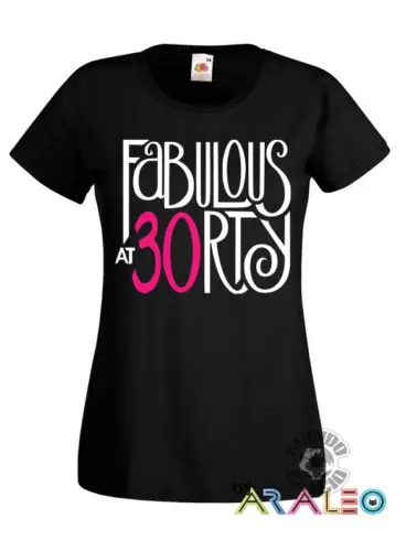 Потрясающая футболка 30 thirty Compleanno Maglietta Maglia Donna Ragazza blk/Розовая крутая повседневная
