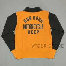  Bob Dong Vintage 1/2 Zipper Colorblock Sweatshirt Men's Motorcycler Pullover For Biker Rider Racing Jersey 
