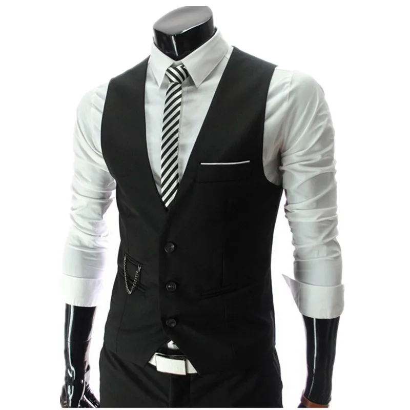 Hot Sale! 2015 Autumn Men's Slim Fit Dress Suit Vest Waistcoats, Men
