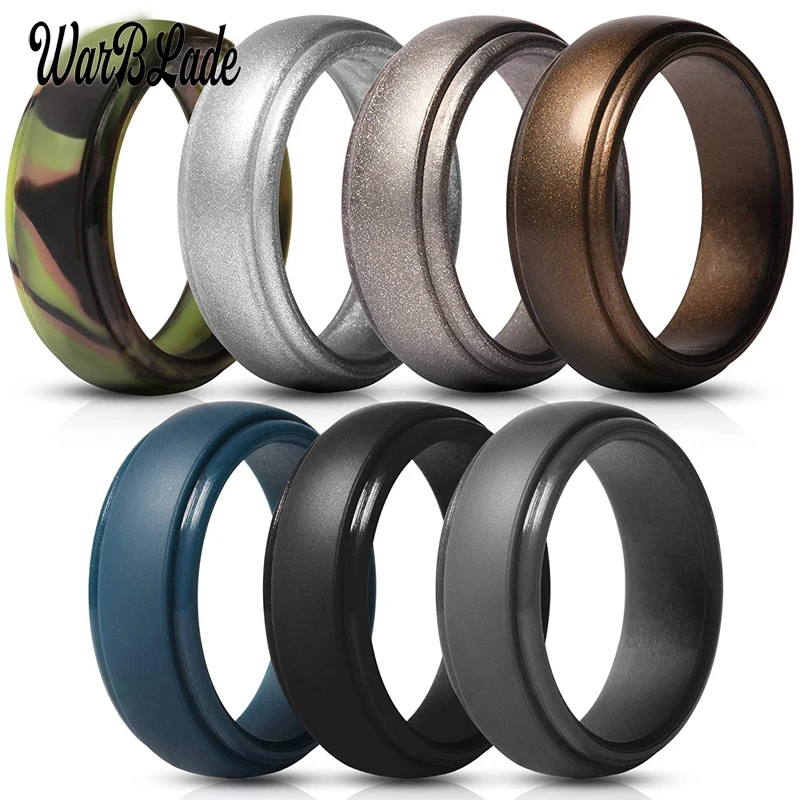 Wbl New Men Hypoallergenic Flexible Sports Silicone Rings 8mm Food