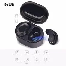 KuWFi TWS Bluetooth наушники мини Двойные рабочие наушники беспроводные стерео спортивные водонепроницаемые наушники с микрофоном зарядная коробка