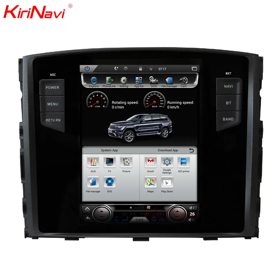 KiriNavi 10,4 ''2 din Android 7,1 Автомагнитола для Mitsubishi Pajero Android dvd-плеер Автомобильный мультимедийный Gps навигатор 2007+ wifi 4g