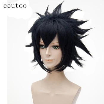

ccutoo Ray From Aotu World Blue Black Mix Short Fluffy Layered Synthetic Hair Cosplay Costume Wigs