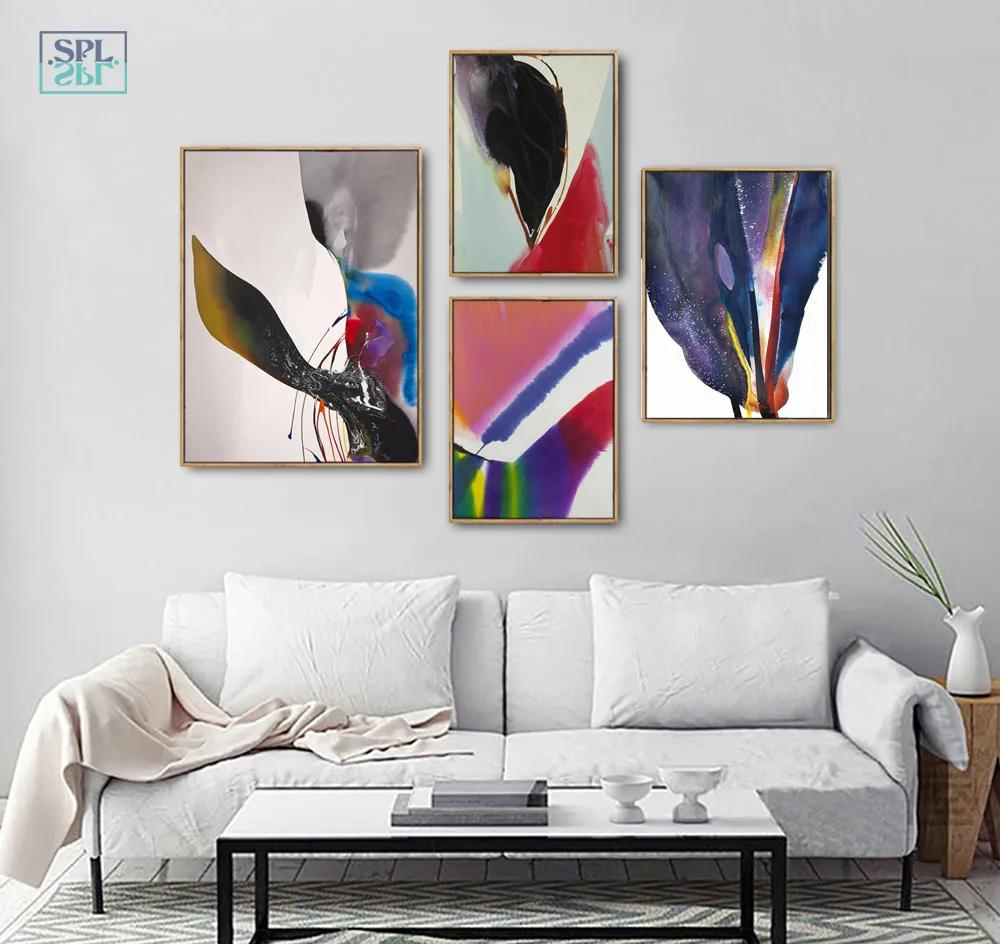 

SPLSPL Nordic Creative Fashion Abstract Colors Nordic Decorative Painting Wall Art Picture Canvas Painting for Living Room