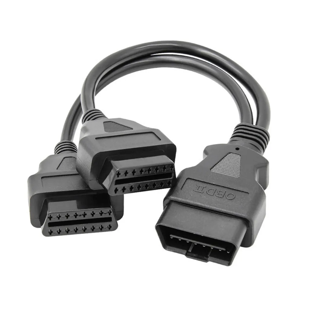 ELM327 удлинитель адаптер OBD2 16pin 2 в 1 Мужской Женский конвертированный кабель# SMT0419