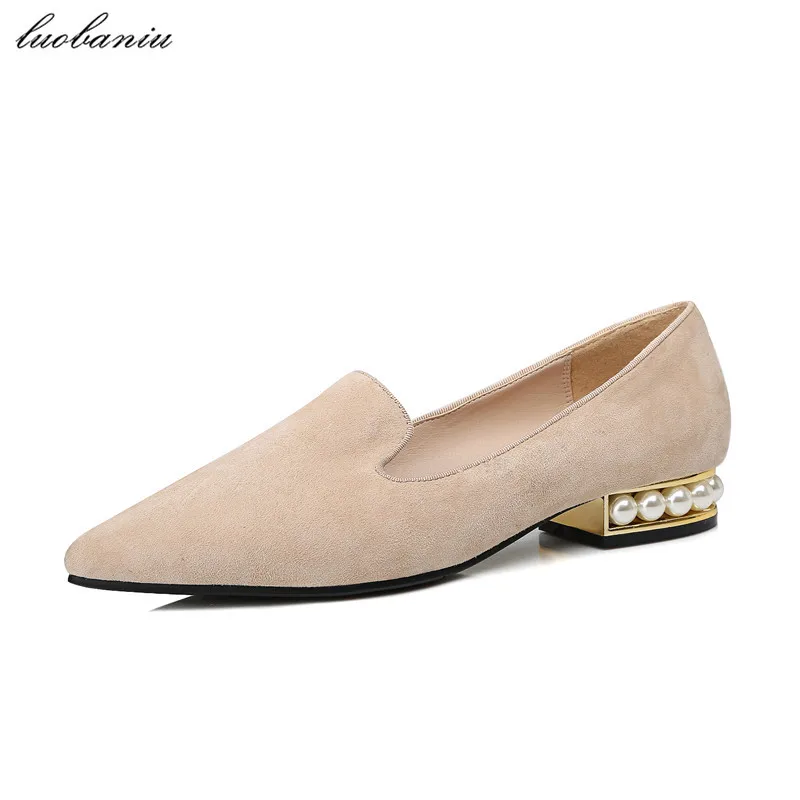 

Natural Suede Flat Shoes Women Loafers High Quality Moccasins Women