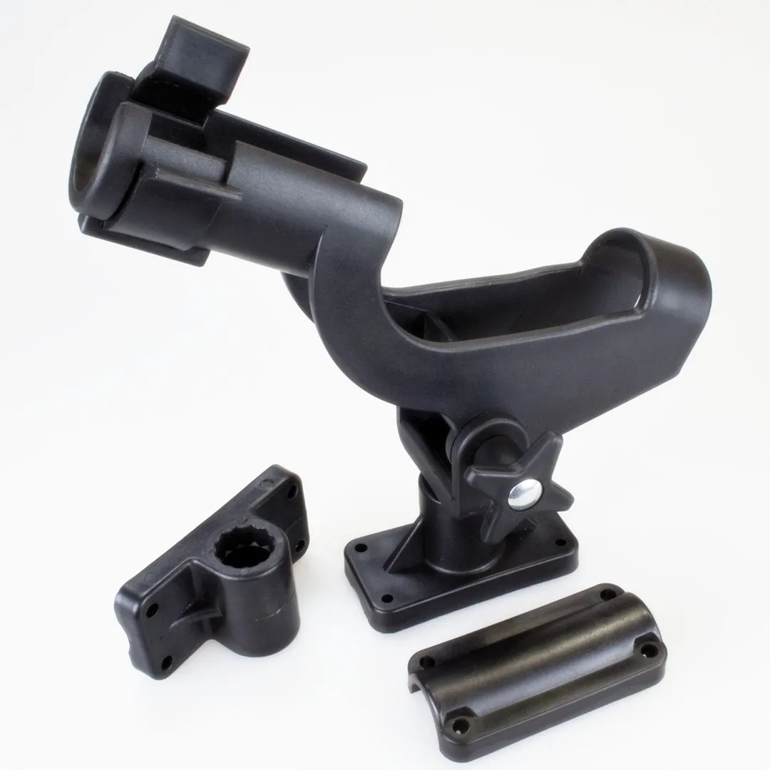 Adjustable Side Rail Mount Boat Raft Fishing Pole Rod Stand Holder Rest Black Fishing Tackle Accessories