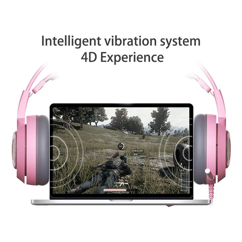 SOMIC G951 Gaming Headset USB 7 1 Virtual Surround Sound Headsets LED Cat Ear Headphones With Mic For Computer PC for Women Kids