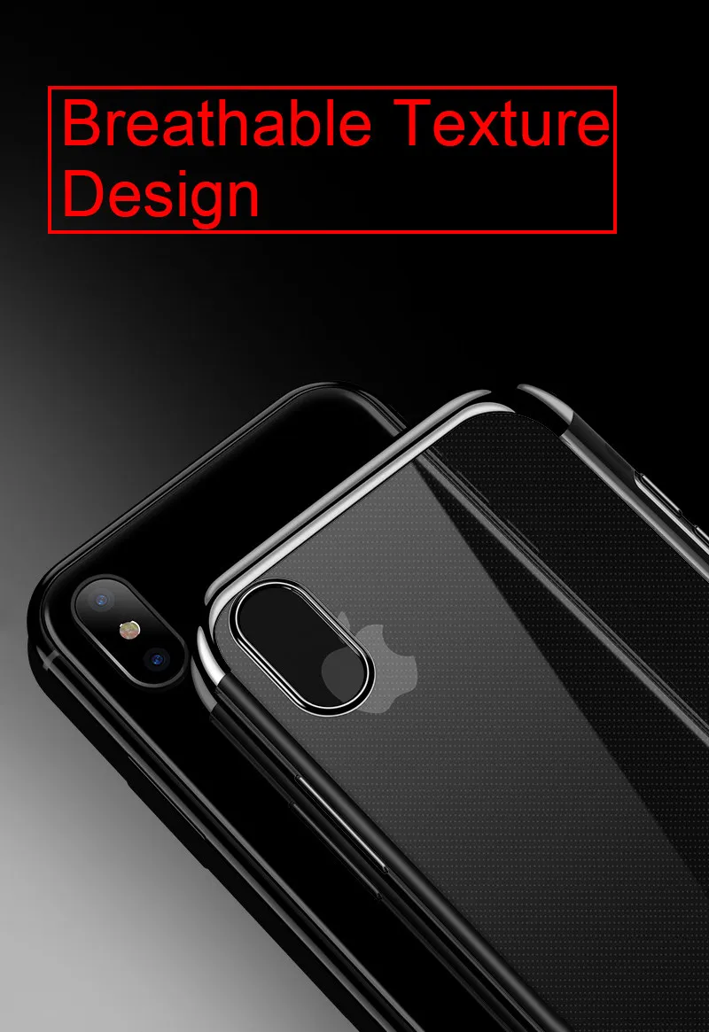 TOMKAS Luxury Case For iPhone X 10 Phone 7 8 6 Cases Transparent Cover Plating TPU Fitted Case For iPhone X 8 7 6 6S Plus (8)