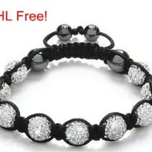 DHL! ручной работы белый 10 мм Micro Pave Disco парадный браслет из бусин для мужчин натуральный камень много ювелирных изделий кристалл Шамбала