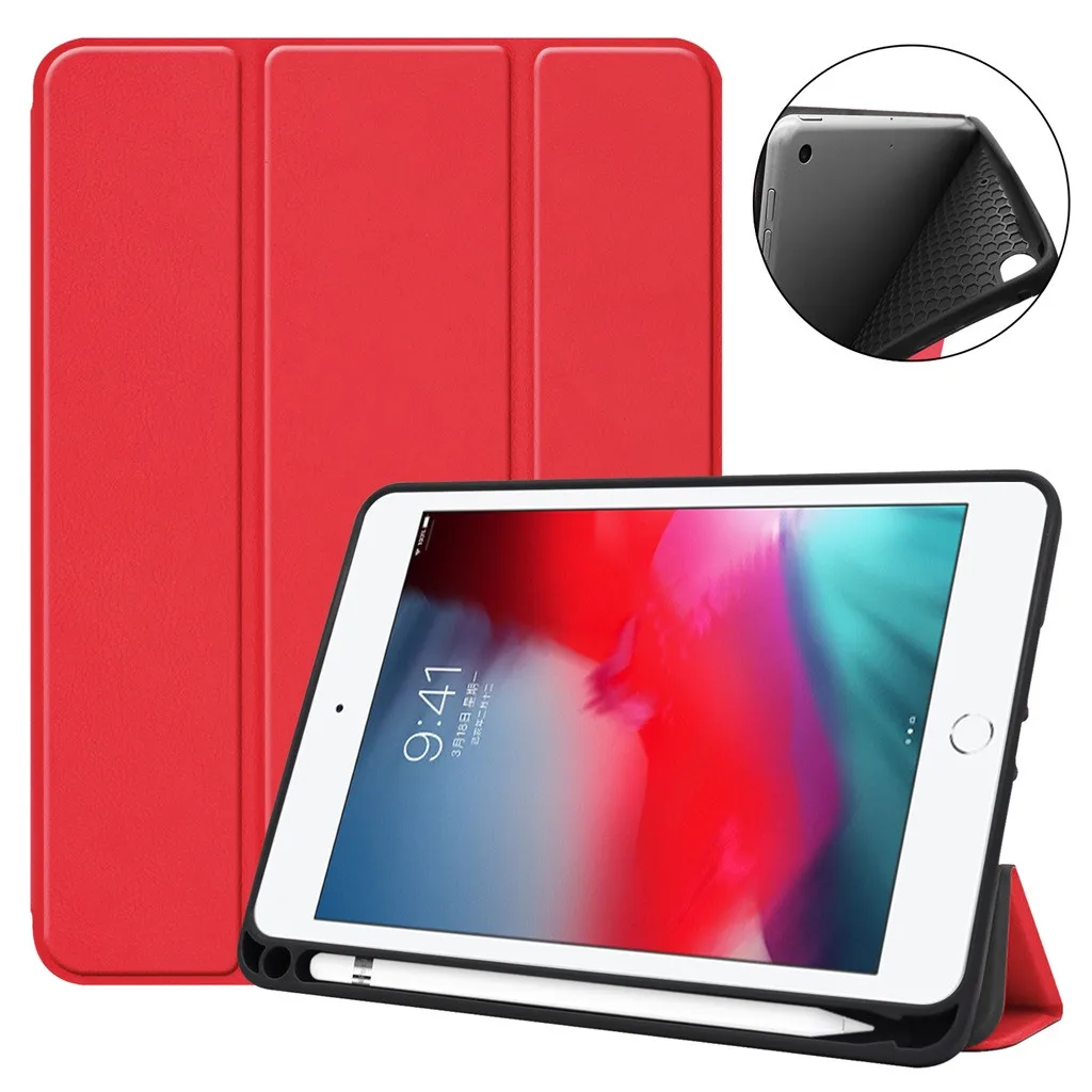 

Ouhaobin Case Cover For iPad Mini 4 5 5th Gen 2019 w/Pen Holder Premium Leather Stand Case Cover Tablet Case Flip Cover 408#2
