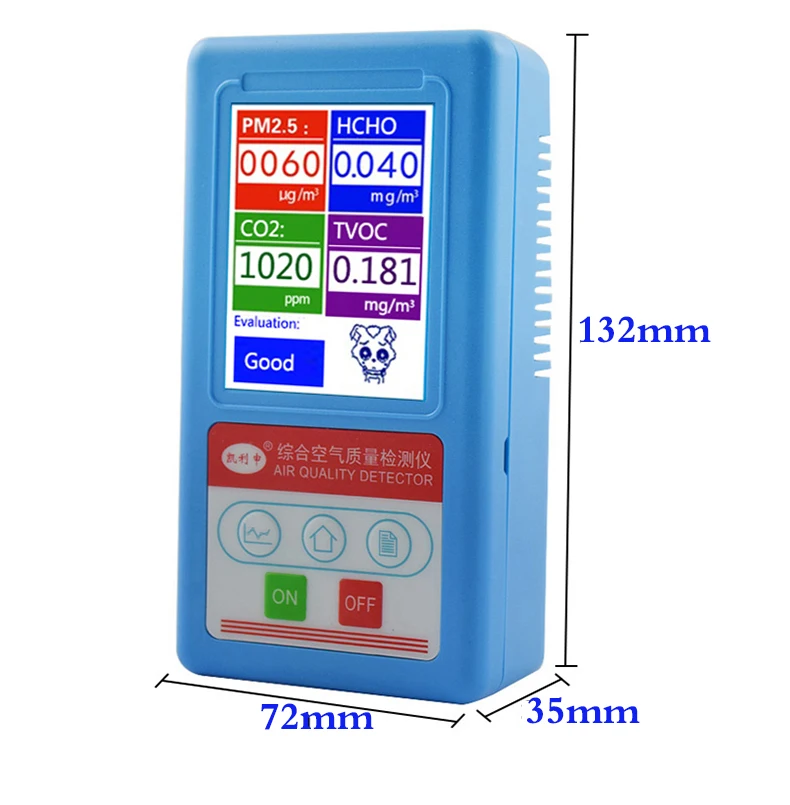 13 в 1 АНАЛИЗАТОР газа формальдегид CO2 диоксид PM1.0 PM2.5 PM10 HCHO детектор tvoc частиц монитор качества воздуха анализатор пыли