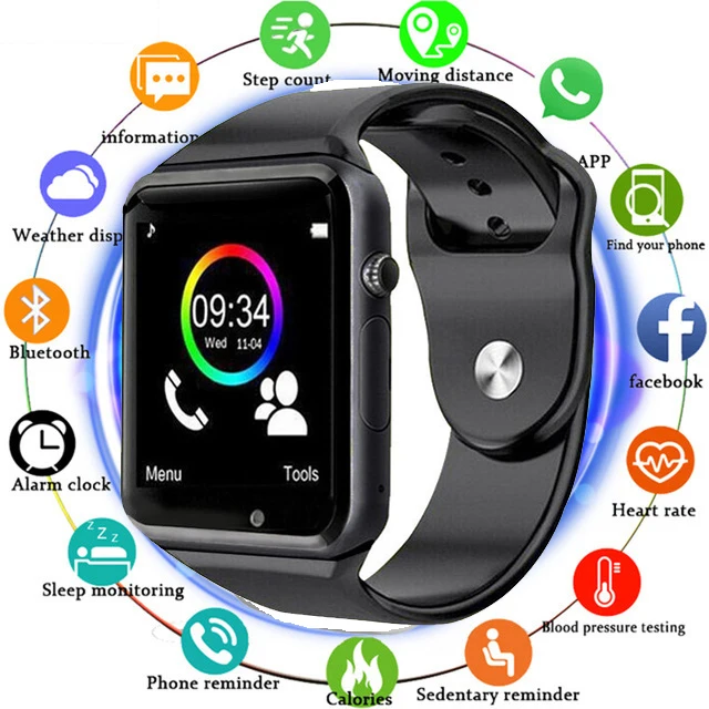 

2019 HOT A1 WristWatch Bluetooth Smart Watch Sport Pedometer With SIM Camera Smartwatch Men Women for Android HUAWEI PKGT08 DZ09