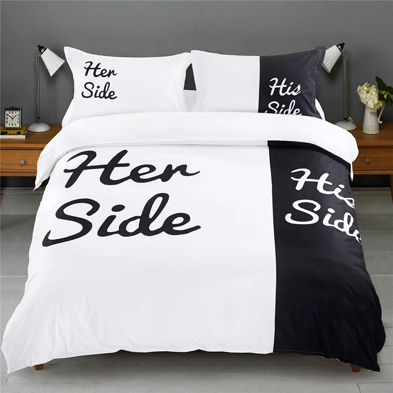 

coxeer 4pcs Lovers' Bedding Set Polyester Duvet Cover Bed Sheet Pillowcase Comforter Bedding Set For Home Valentine's Day Gift