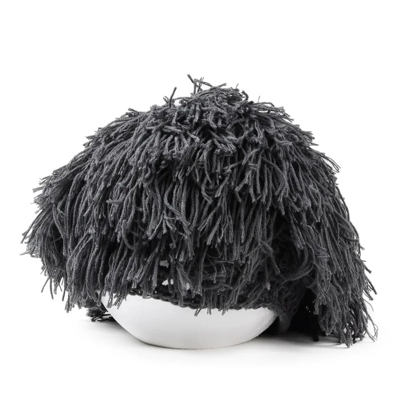 Fashion Men Handmade Knitted Wig Bearded Funny Hat Winter Beard Beanies Face Tassel  Warm Cap Outdoor Creative Ski Caps CP0317 (8)
