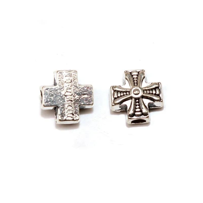 

11MM 20pcs Silver Alloy Cross Beads Tibetan Silver Beads Cross Spacer Beads for Bracelet Jewelry Making Handmade