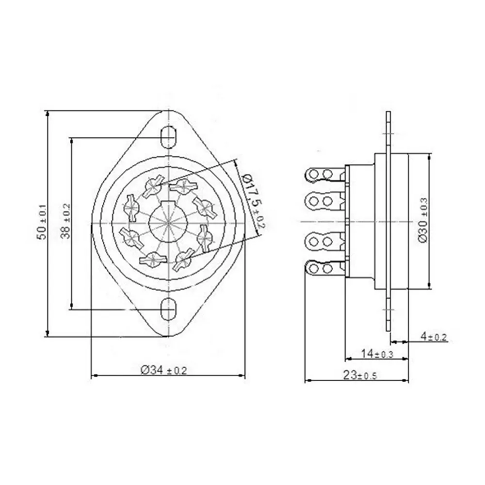 8 Pin шасси крепление гнезда вакуумных трубок KT88 6L6 EL34 Belton запасные аксессуары