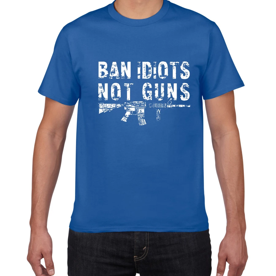 Американский флаг, пулеметы, Мужская футболка, дух ковки, одежда, состаренный Флаг США, пистолет, хлопок, Мужская футболка, большие размеры, футболка для мужчин - Цвет: W529MT sapphire blue