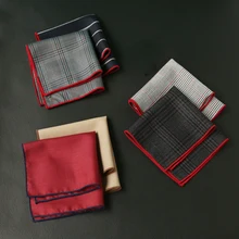Fashion Men's Square Suit Suit Men's Pocket Towel Chest Towel Factory Direct Solid Color Black Red Stripes Fashion Men's Square Suit Suit Men's Pocket Towel Chest Towel Factory Direct Solid Color Black Red Stripes