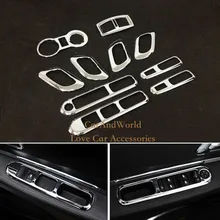 For Peugeot 3008 2013-2015 Interior Door Handle Bowl Cover Glass Window Lift Switch Armrest Trims ABS Chrome Car Accessories