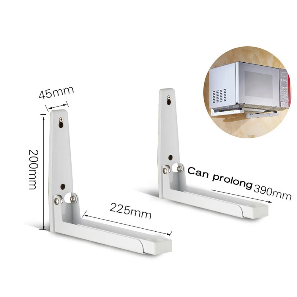 

Portable 2pcs Microwave Oven Bracket Foldable Stretch Wall Mount Telescopic Bracket