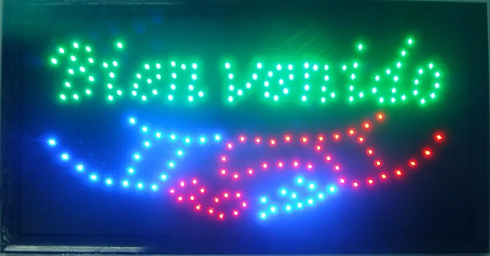 

Bienvenido sign2017 hot sale 10x19 Inch indoor Ultra Bright LED neon open display