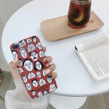 Retro artístico expresión pintura funda para iphone x caso para iphone 7 8 plus de moda imagen genial Casos 6 s Capa