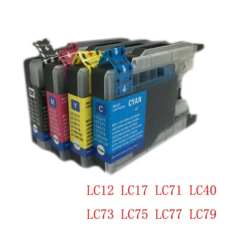

1Set Ink Cartridge for Brother LC12 LC17 LC71 LC40 LC73 LC75 LC77 LC79 LC400 LC450 LC1220 LC1240 LC1280 MFC-J6910CDW/J6710CDW