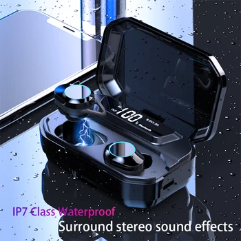 

TWS Wireless Bluetooth Earphones Sports Earphset 5.0 Wireless Earbuds 9D Stereo Headset With Charging Box 3300 MAh Power Bank